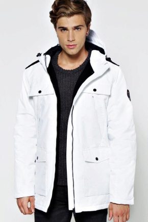 White parka: female and male models