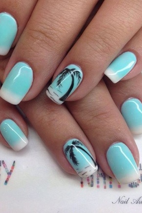 Manicure with palm trees