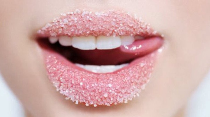 Suiker en honing lip scrubs